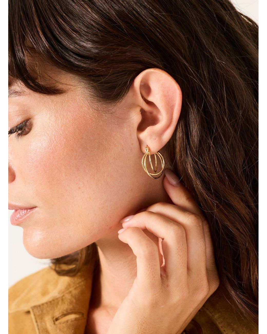 FatFace Natural Fatface Tone Multi Hoop Earrings