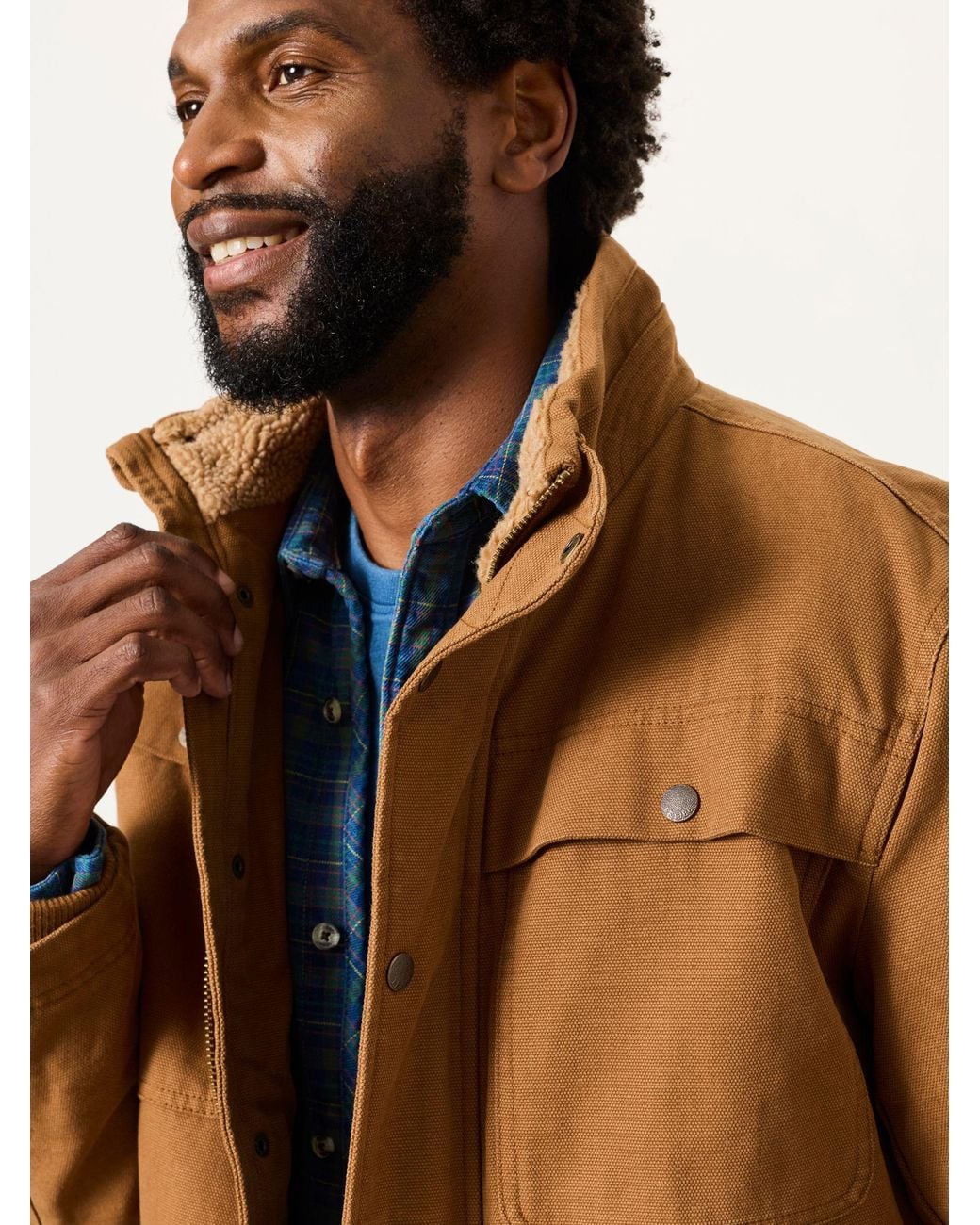 FatFace Natural Canvas Jacket for men