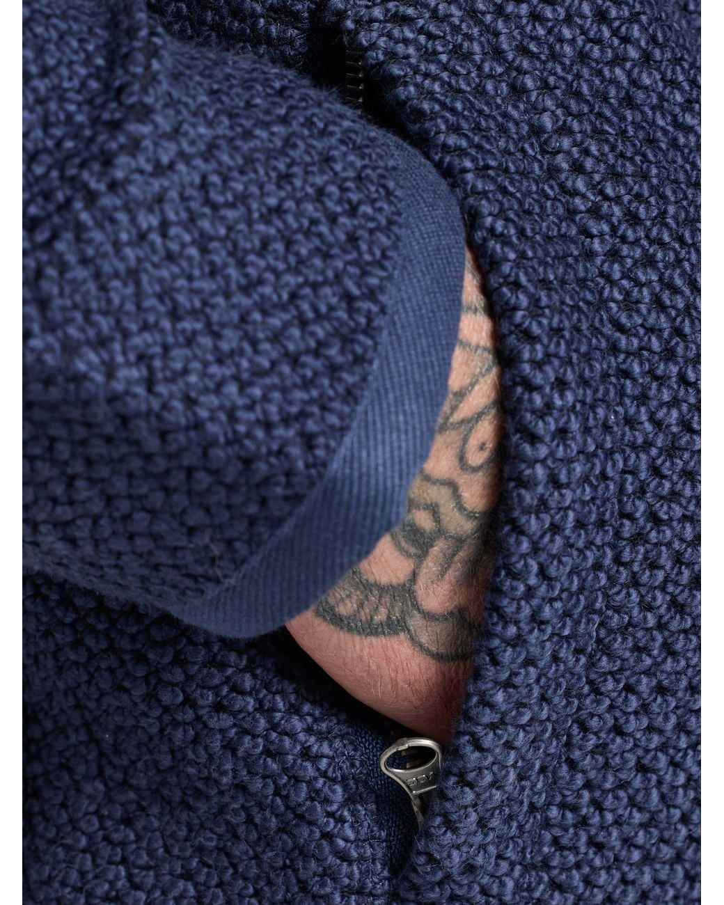 Tourus Raging Hunter Raging Bull Textured Zip Through Jacket in Blue for Men | Lyst