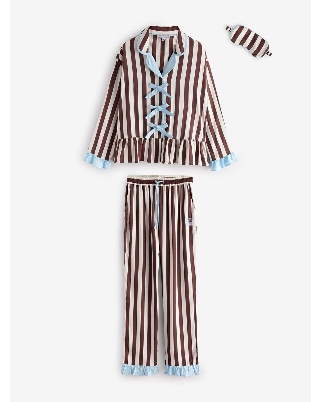 Never Fully Dressed White Chocolate Stripe Button Through Pyjamas