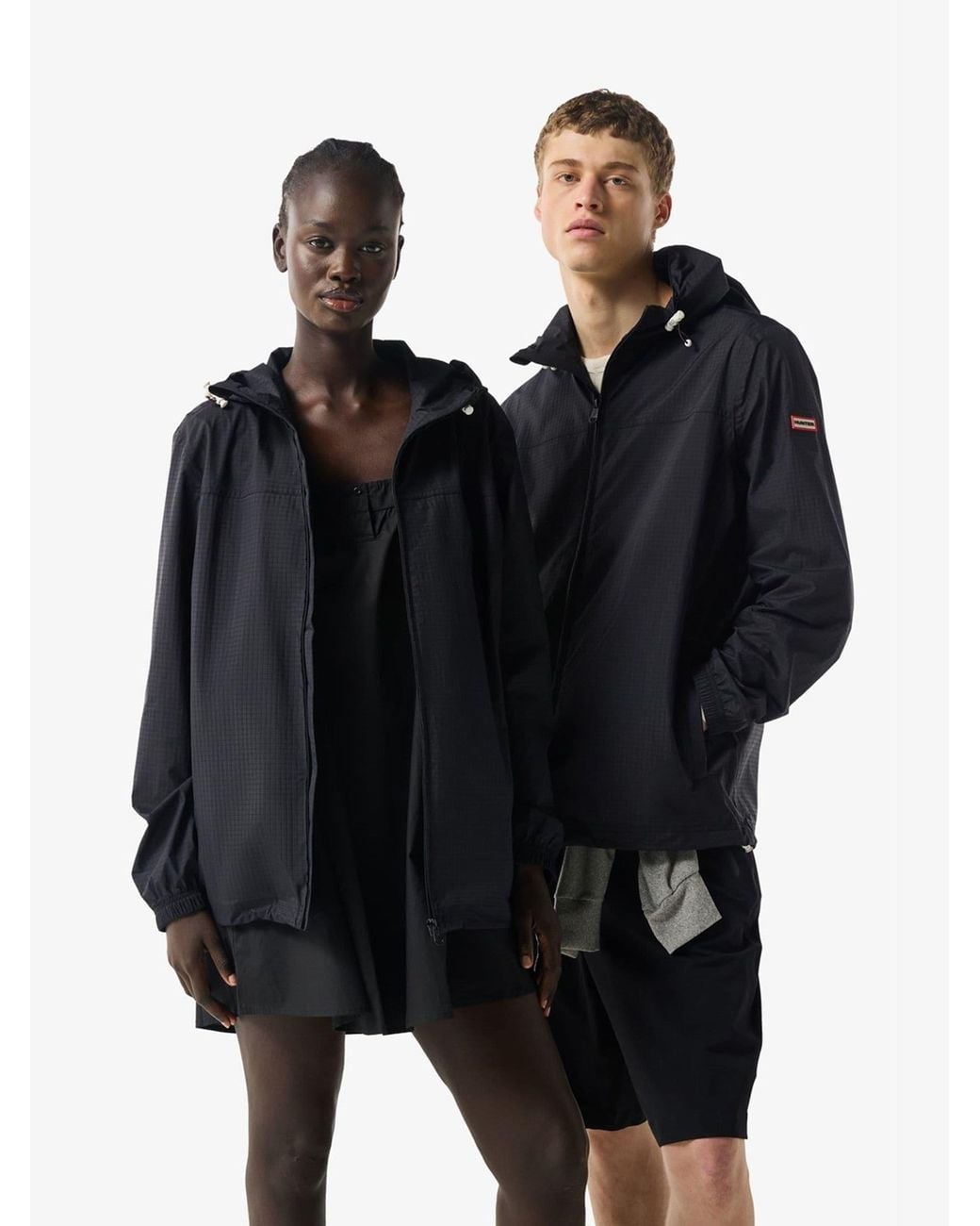 Hunter Black Packable Rain Jacket for men