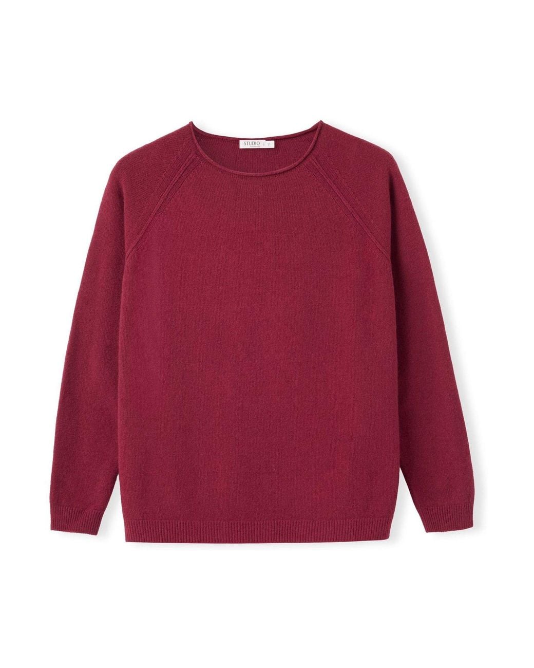 Celtic & Co. Red Studio Roll Edge Crew Neck Jumper