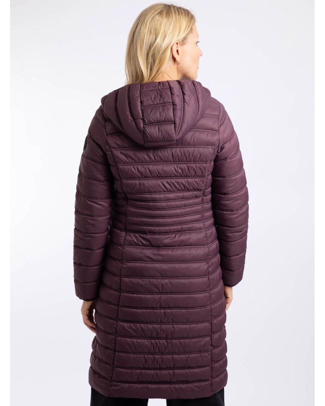 Next In Line Please Weird Fish Ravinia Lightweight Padded Long-Line Jacket in Purple | Lyst
