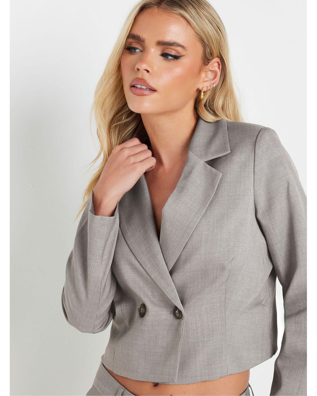 PixieGirl Petite Gray 2 Buttoned Short Jacket