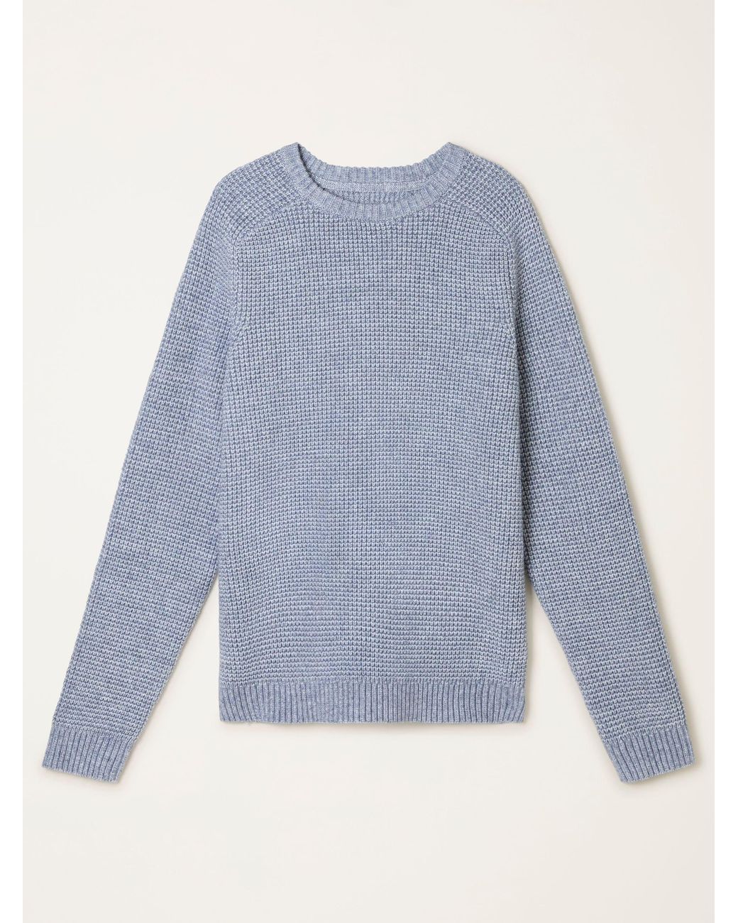 FatFace Blue Bourton Knitted Crew Neck Jumper for men