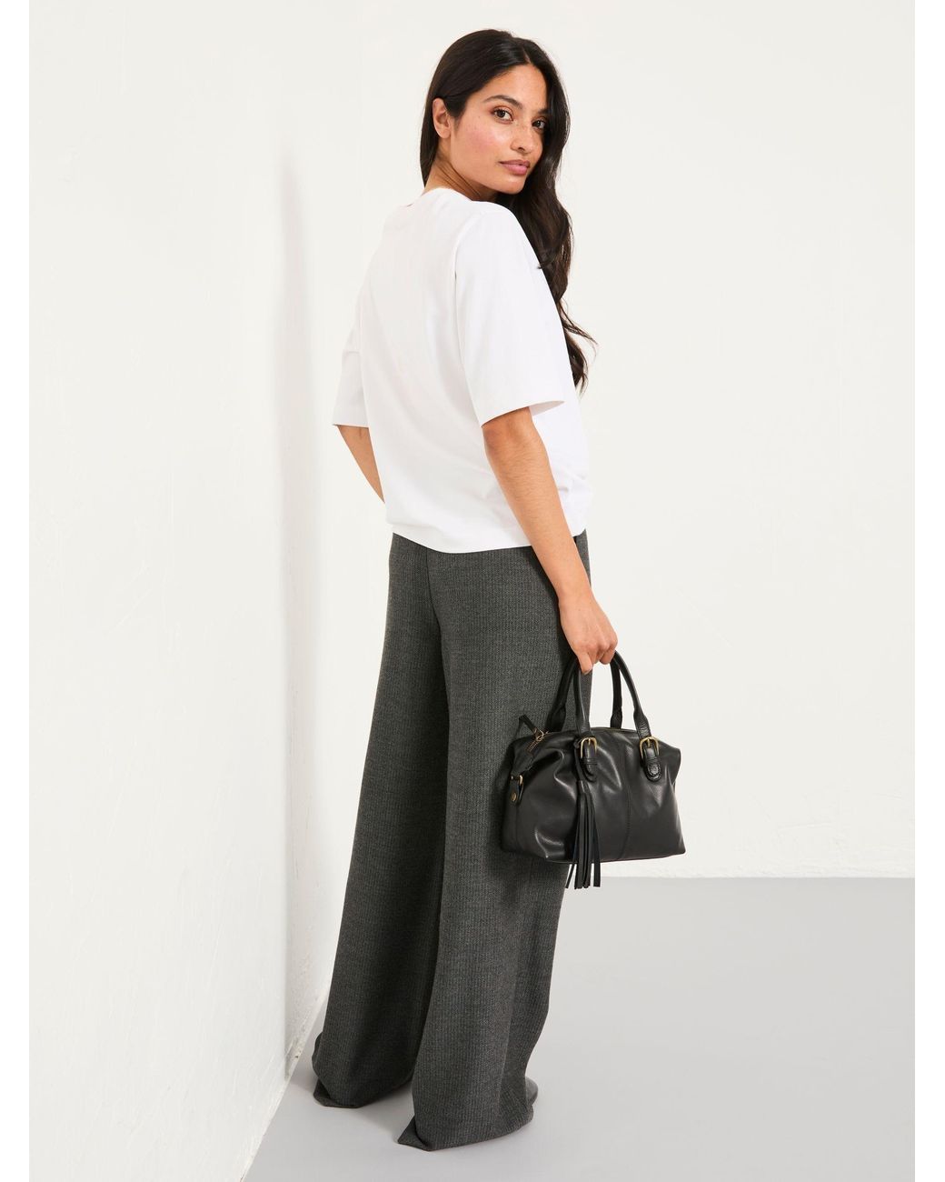 FatFace White Preseley Wide Leg Trousers