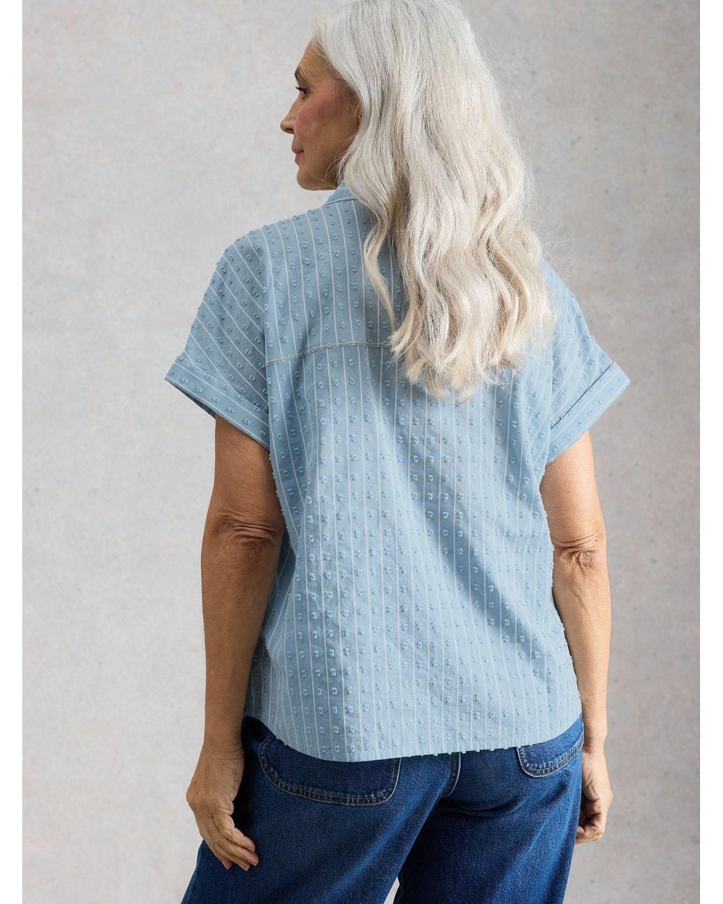 White Stuff Blue Orla Button Through Shirt