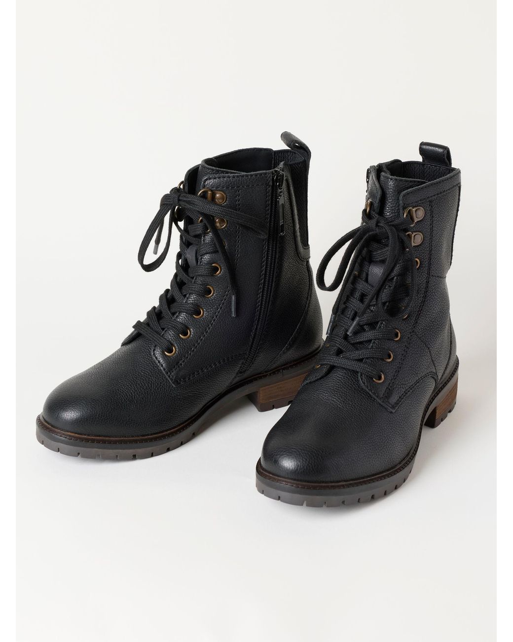 FatFace Black Marlow Leather Ankle Boots