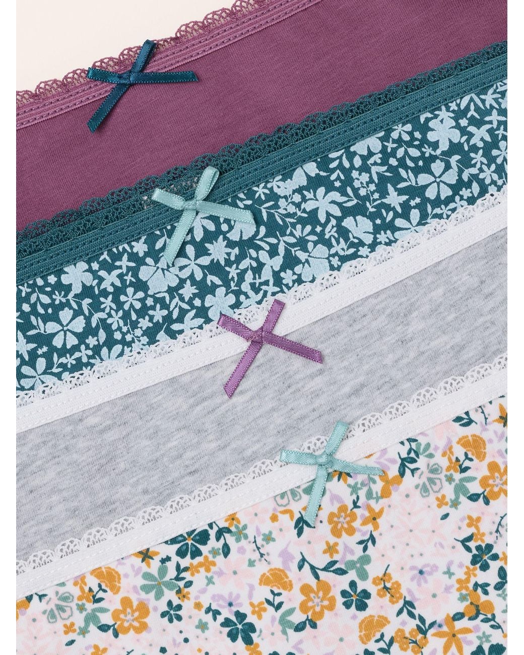 FatFace Blue Fatface 4 Pack Of Floral Brazillian Knickers