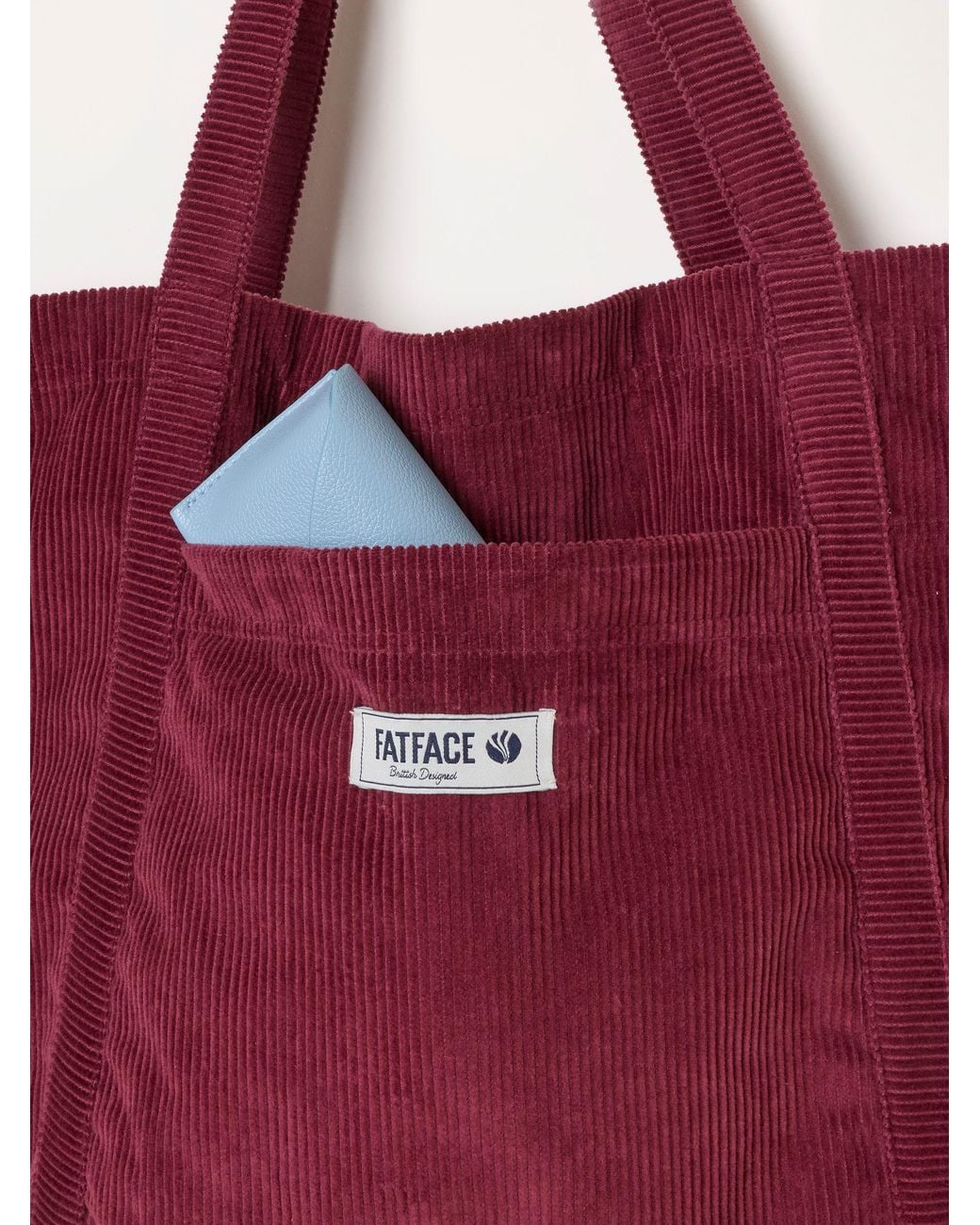 FatFace Red Fatface Burgundy Astrid Cord Tote Bag