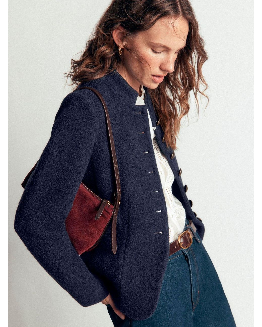 Boden Blue Hereford Boiled Wool Jacket