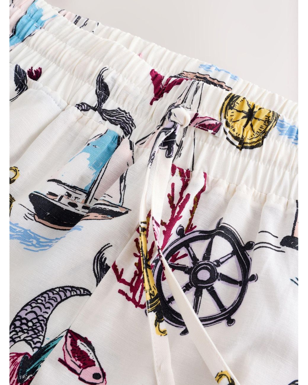 Next White Tie Front Short Pyjamas Set
