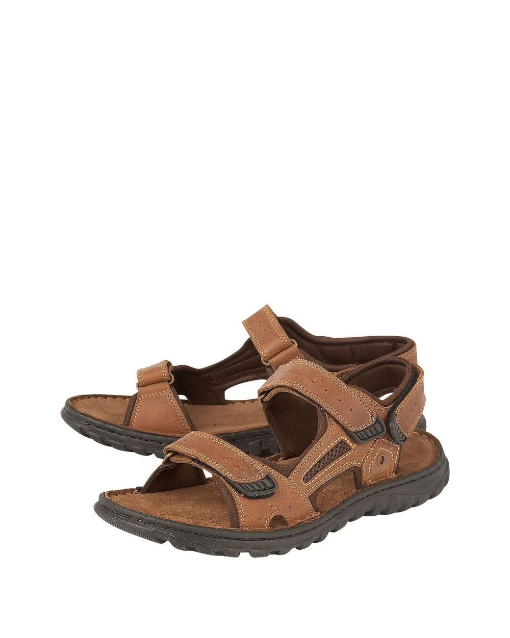 Lotus Brown Leather Open-Toe Sandals for men