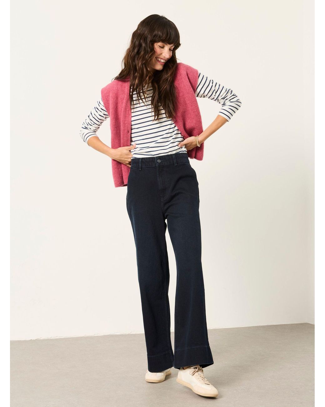 FatFace Black Fatface Hove Dark Wide Leg Jeans