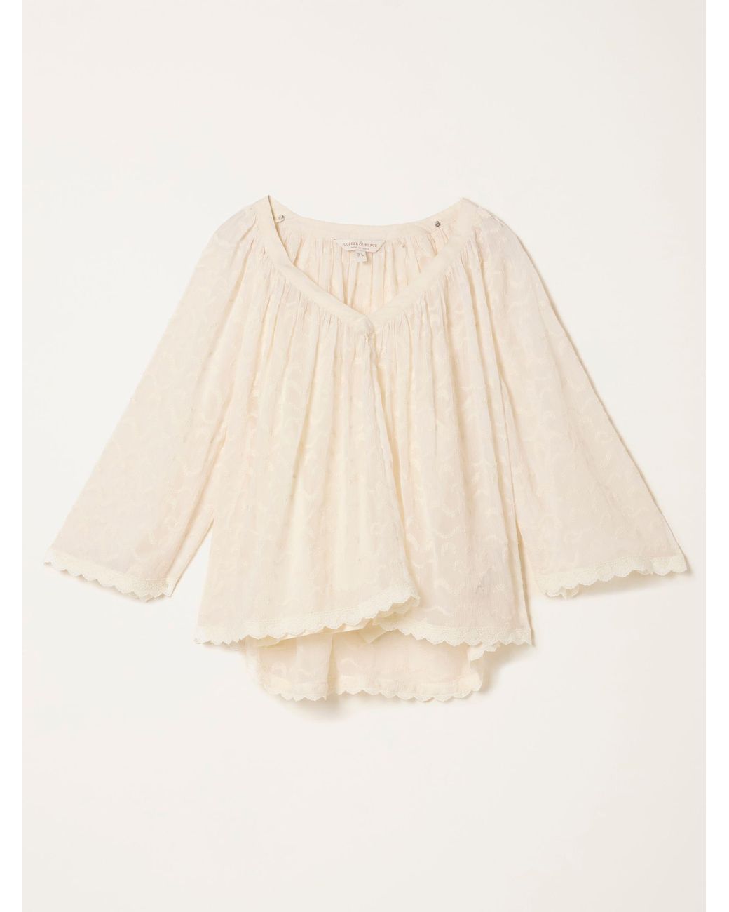 FatFace Natural Millie Embroidered Blouse