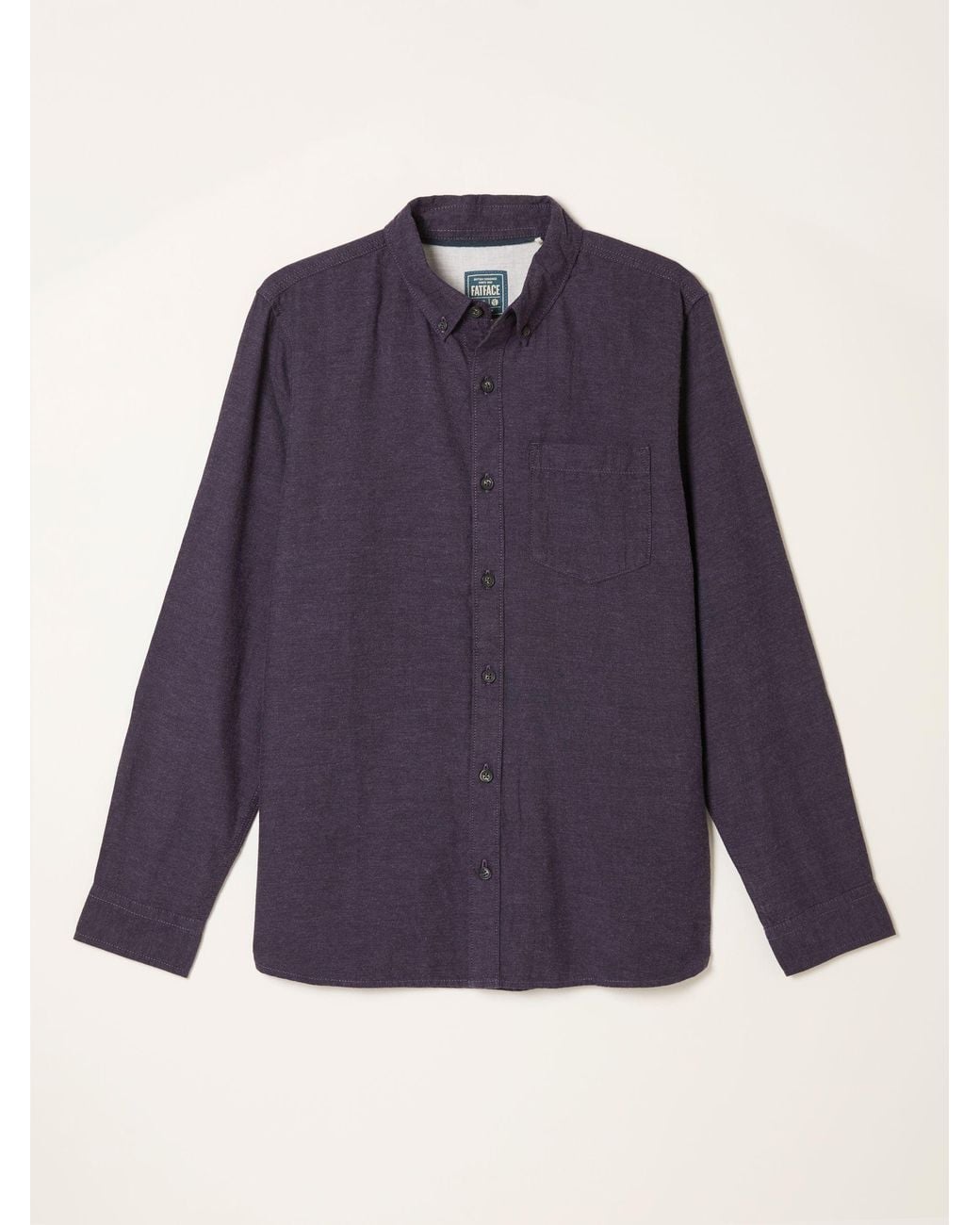FatFace Purple Oxlow Long Sleeve Plain Shirt for men