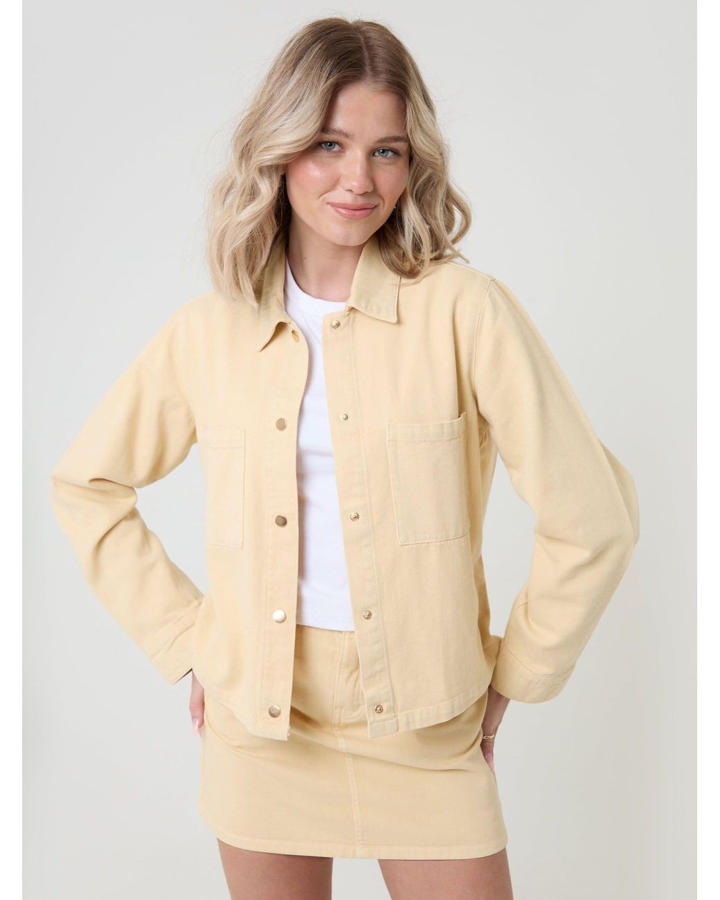 Threadbare White Denim-Minirock