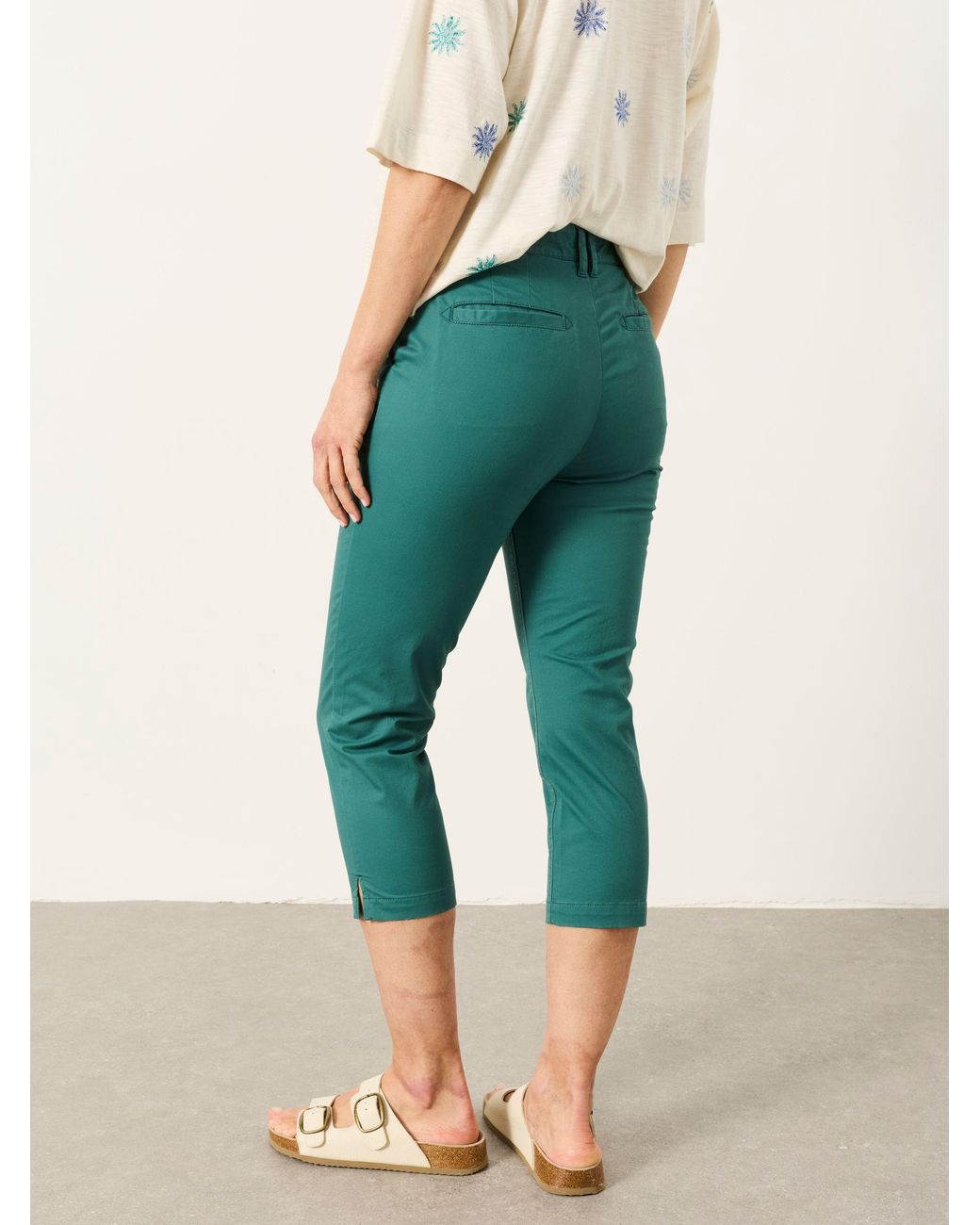 FatFace Green Farnham Crop Chino