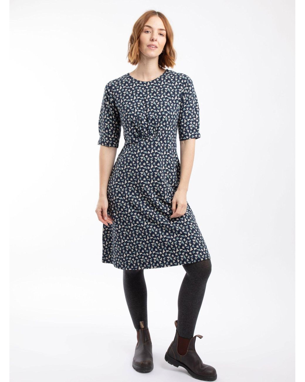 Weird Fish Cassandra Jersey Swing Dress in Black | Lyst
