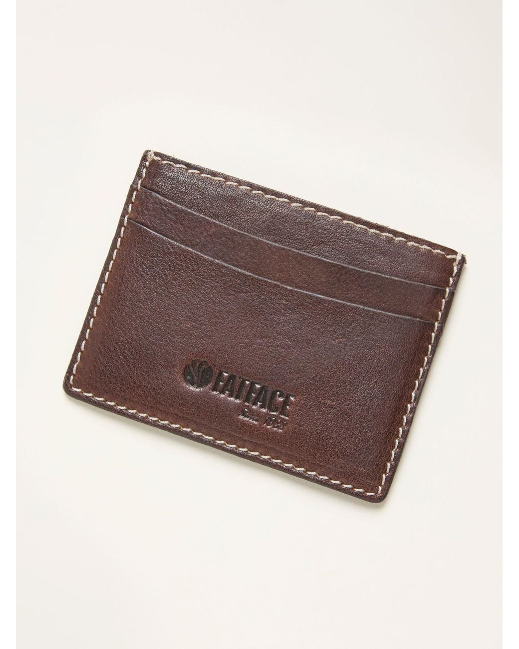 FatFace Brown Leather Cardholder for men