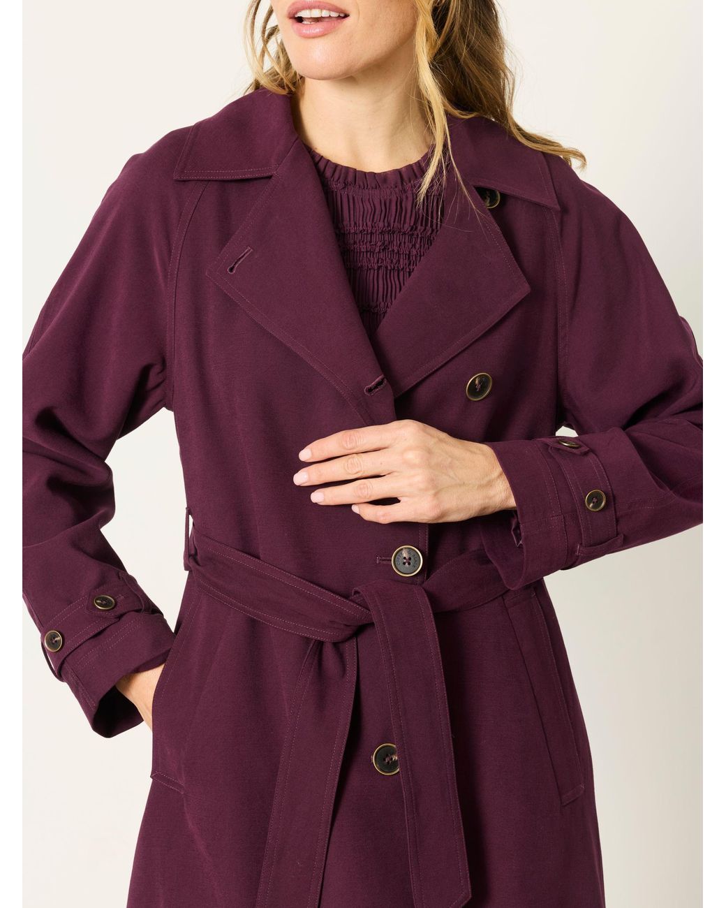 FatFace Brown Sinead Longline Trench Coat