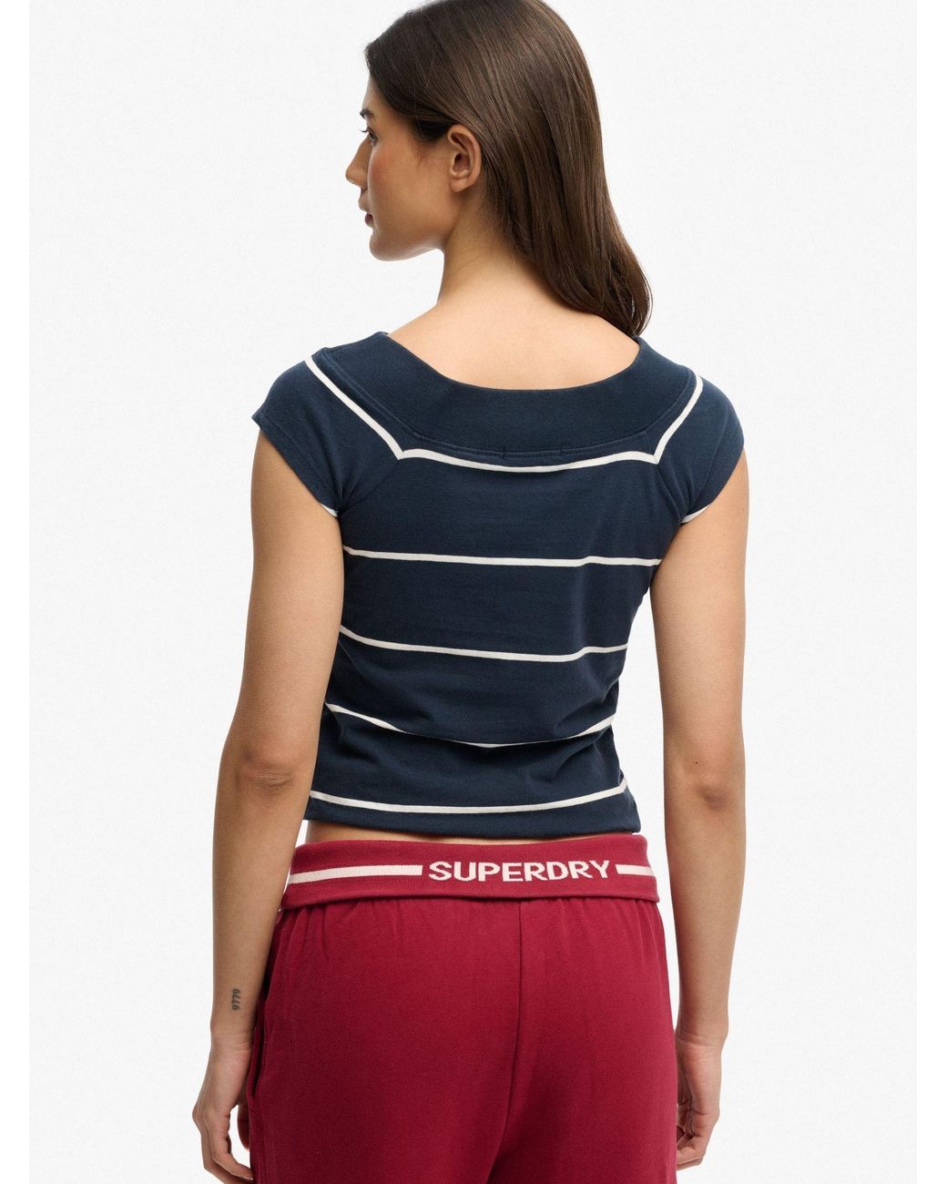 Superdry Blue Essential Off-Shoulder Top