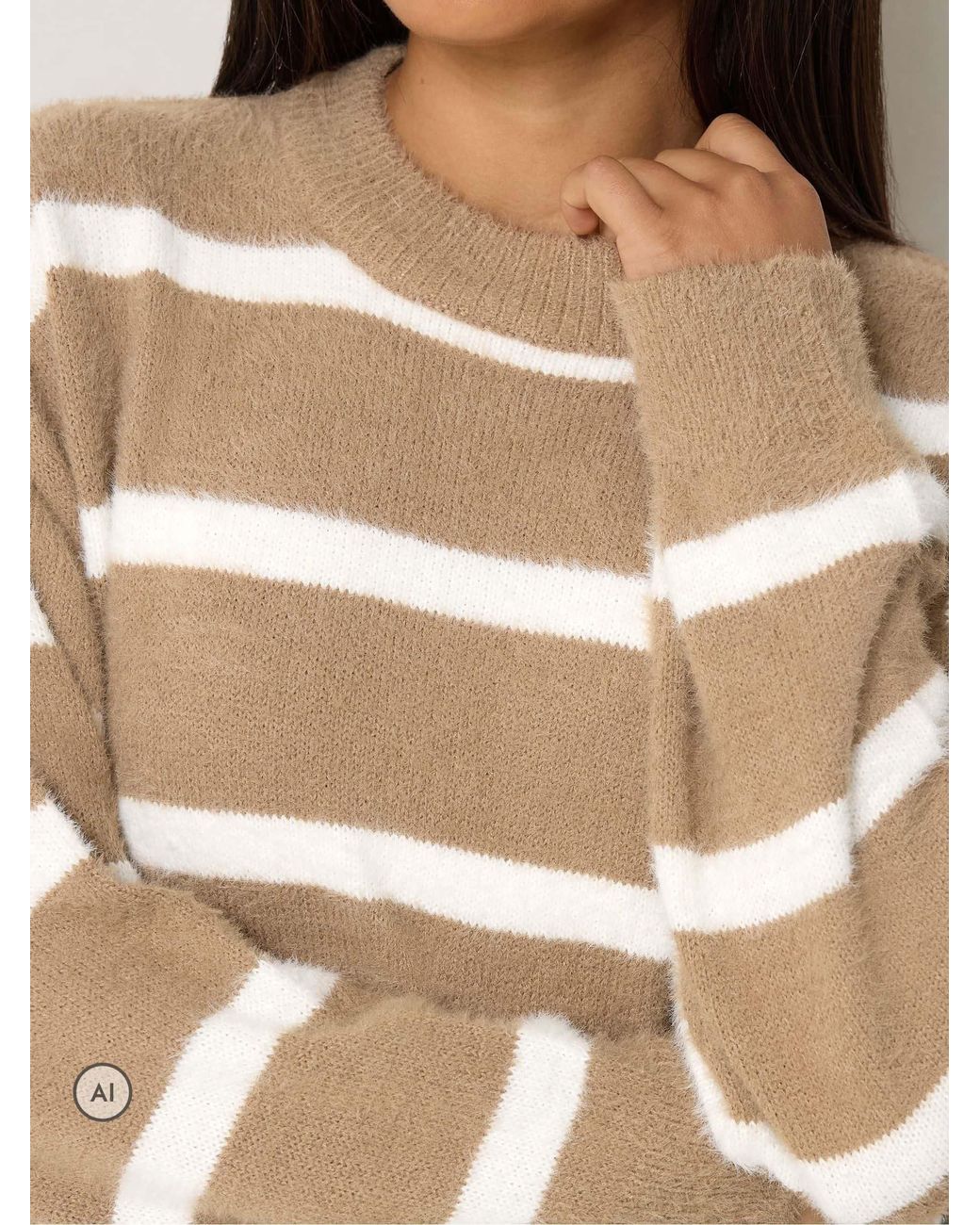 M Com Natural Petite Stripe Jumper