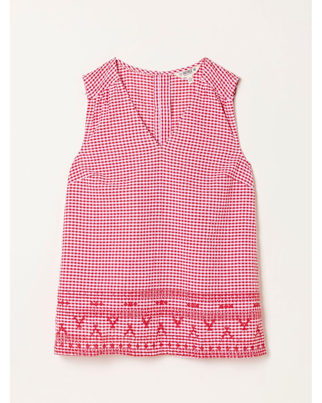 FatFace Etta Petite Gingham Embroidered Cami