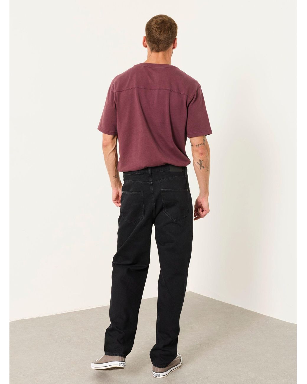 FatFace Black Fatface Tapered Fit Jeans for men