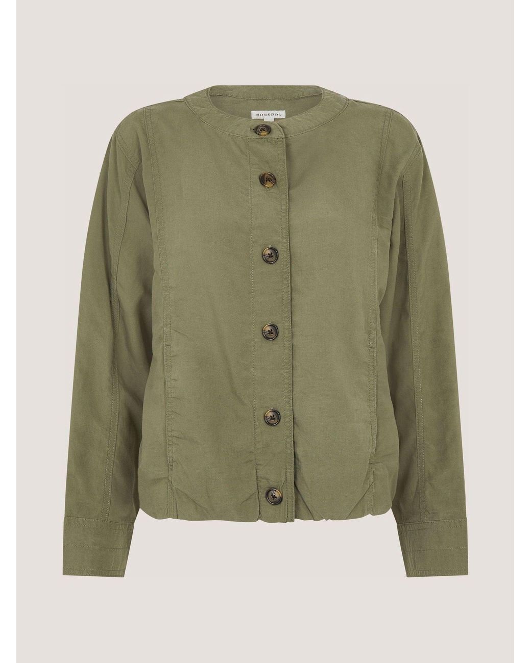 Monsoon Green Colette Linen Jacket