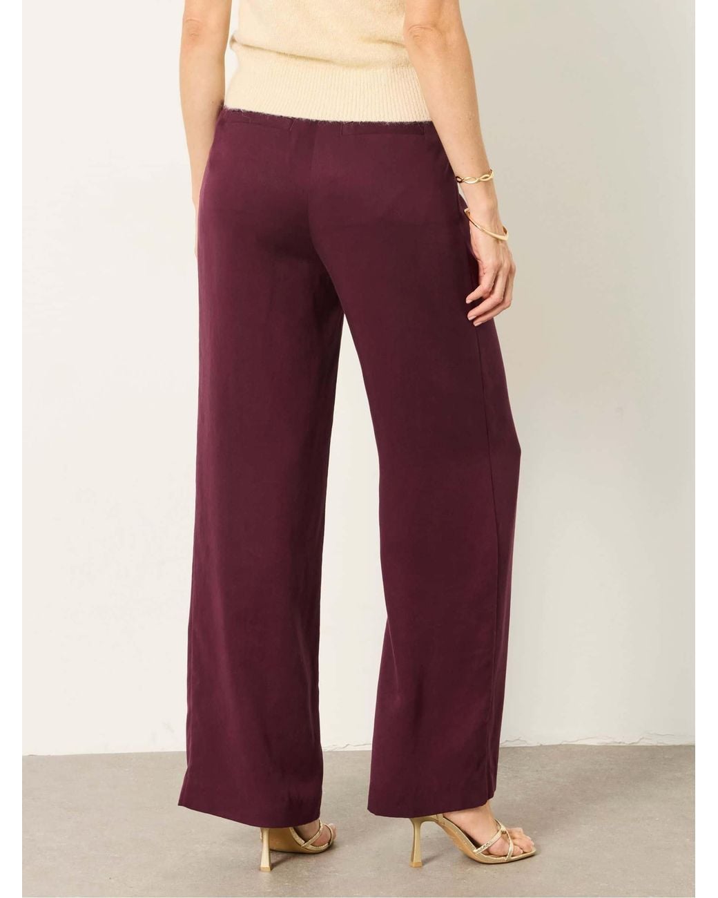 FatFace Red Orla Petite Wide Leg Trousers