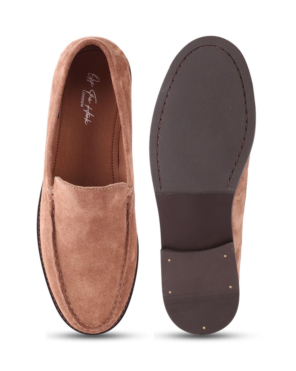 OFF THE HOOK Brown Ronan Suede Apron Loafers for men