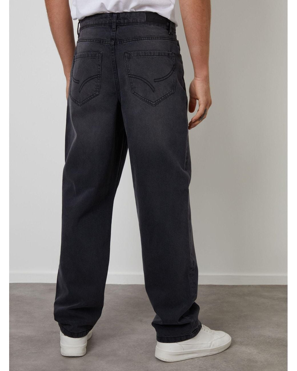 Threadbare Black Loose Fit Jeans for men