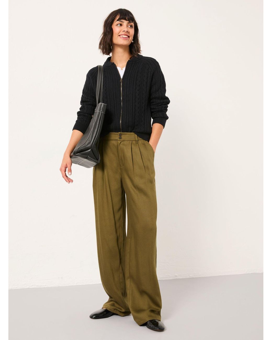 FatFace Green Ginger Wide Leg Trousers