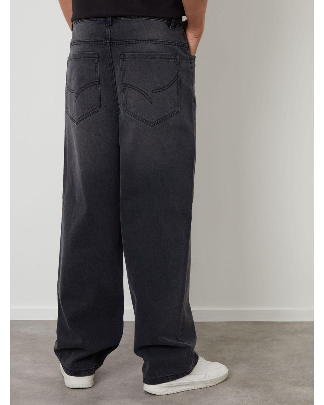 Threadbare Black Baggy Jeans for men