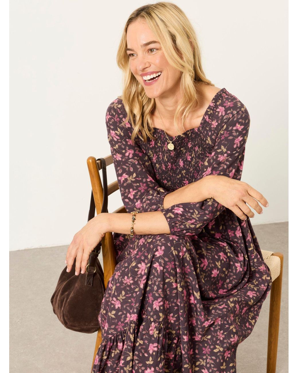 FatFace Purple Adele Petite Midi Dress