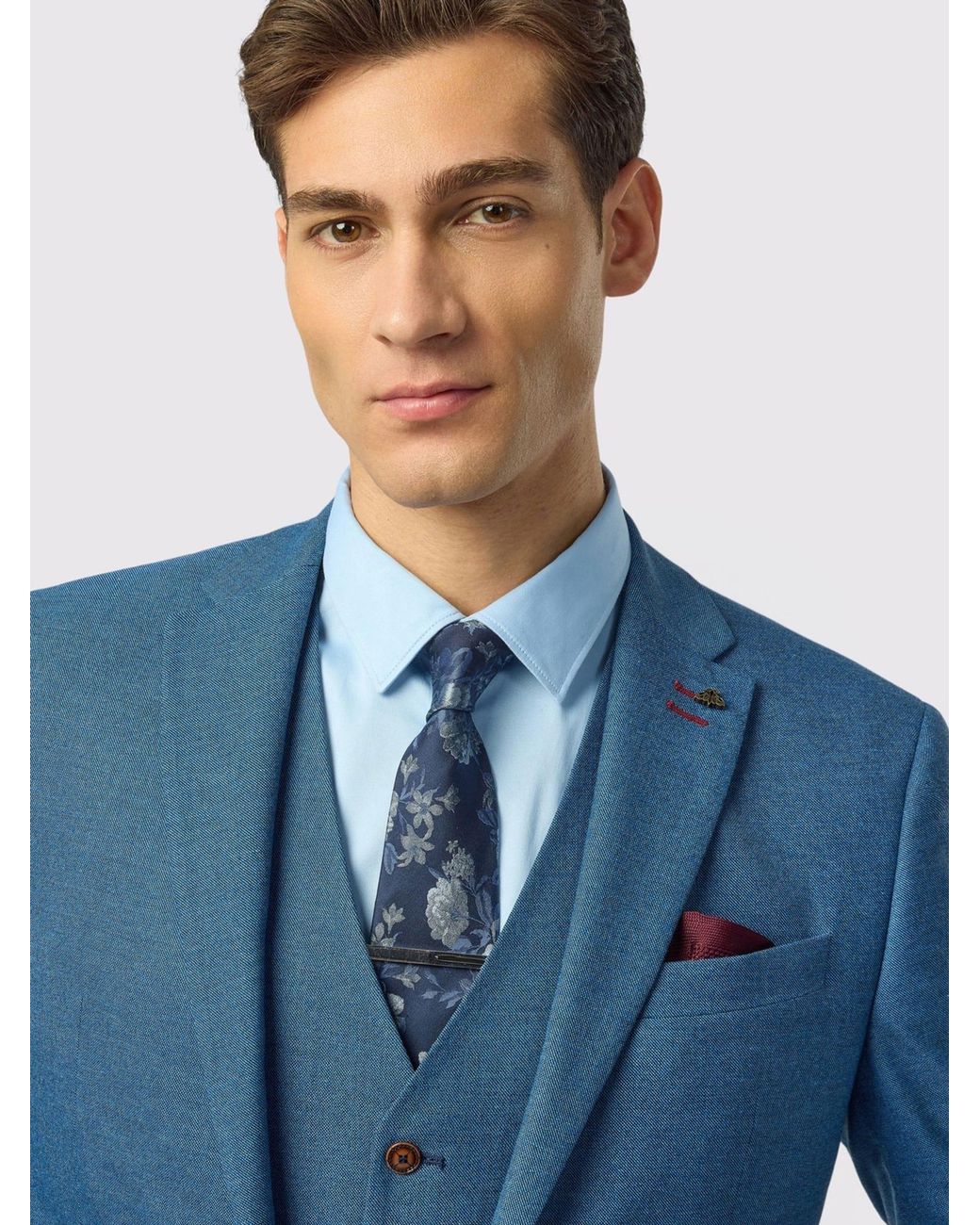 Antique Rogue Blue Slim Fit Blake Texture Jacket for men