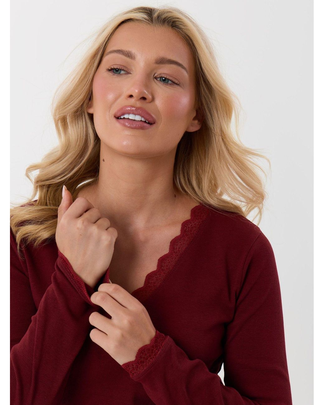 Threadbare Pink V-Neck Top & Flannel Bottoms Pyjamas Set