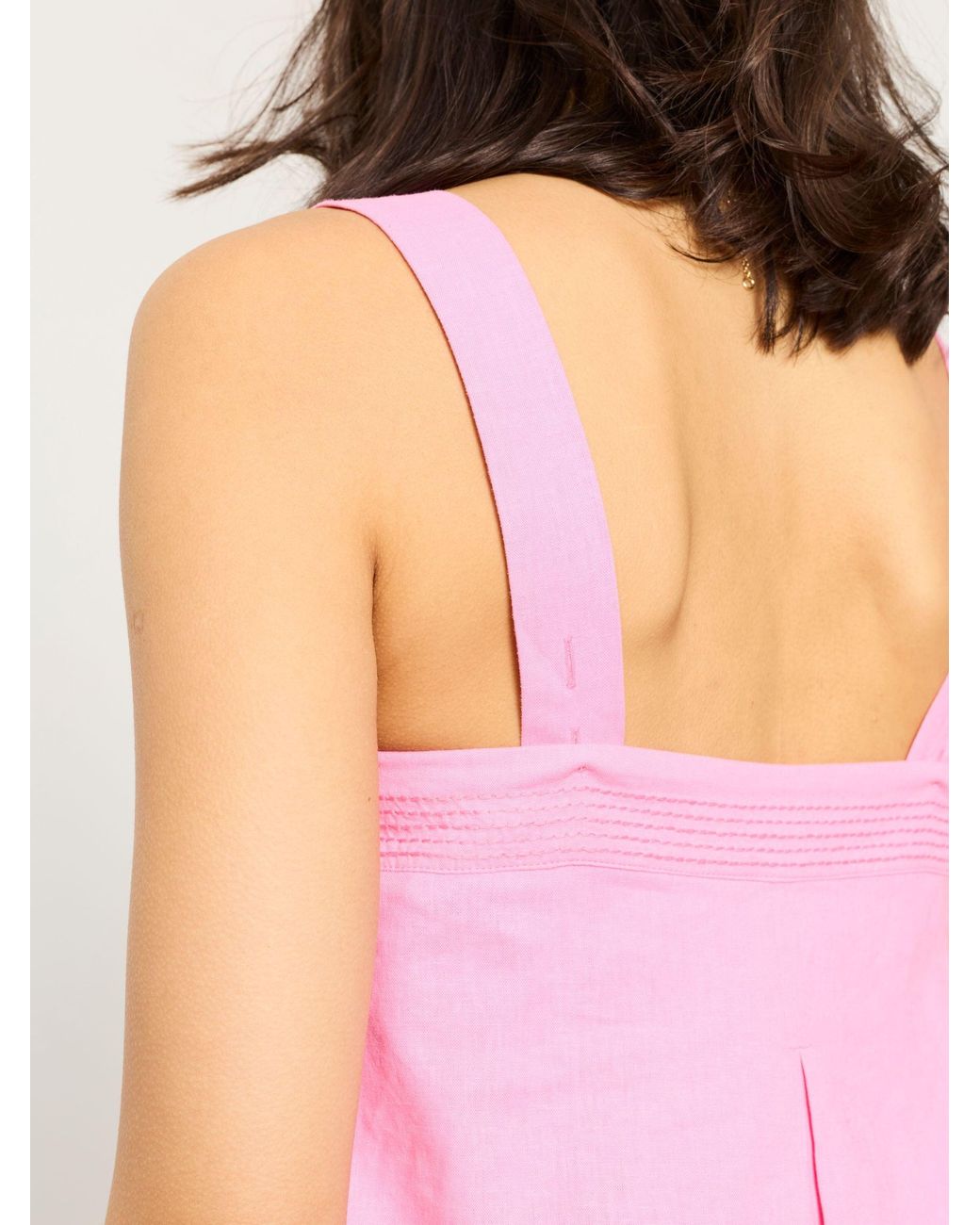 FatFace Pink Fatface Joesie Petite Linen Stripe Cami