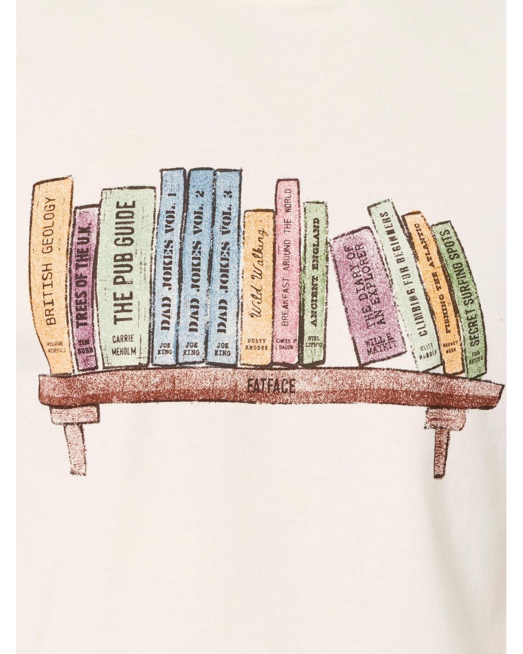 FatFace White Bookshelf Graphic T-Shirt for men