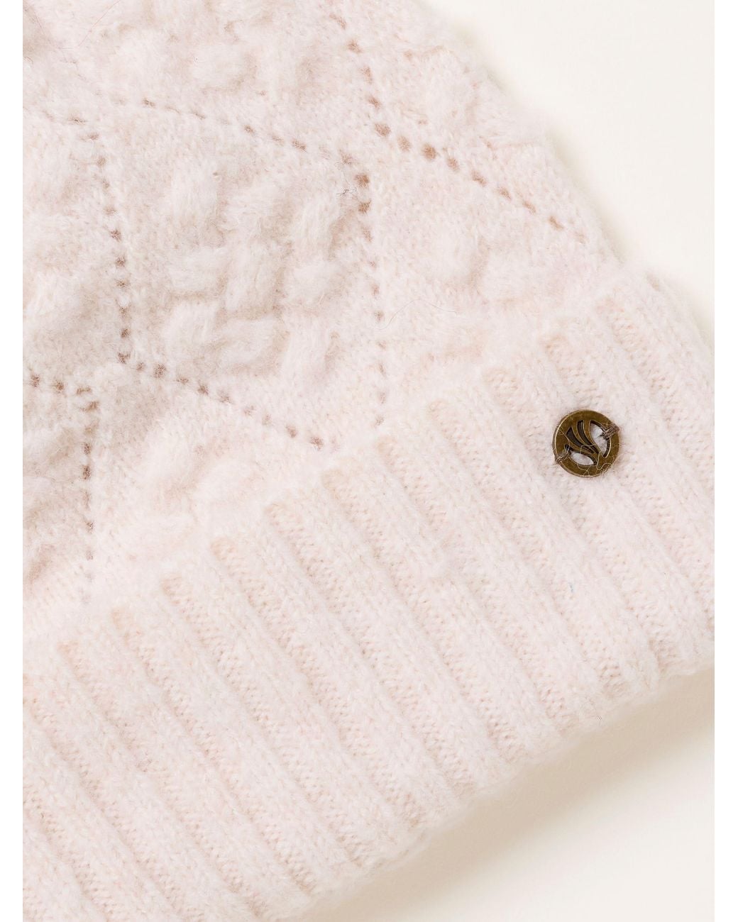 FatFace Pink Fatface Ivory Pointelle Beanie
