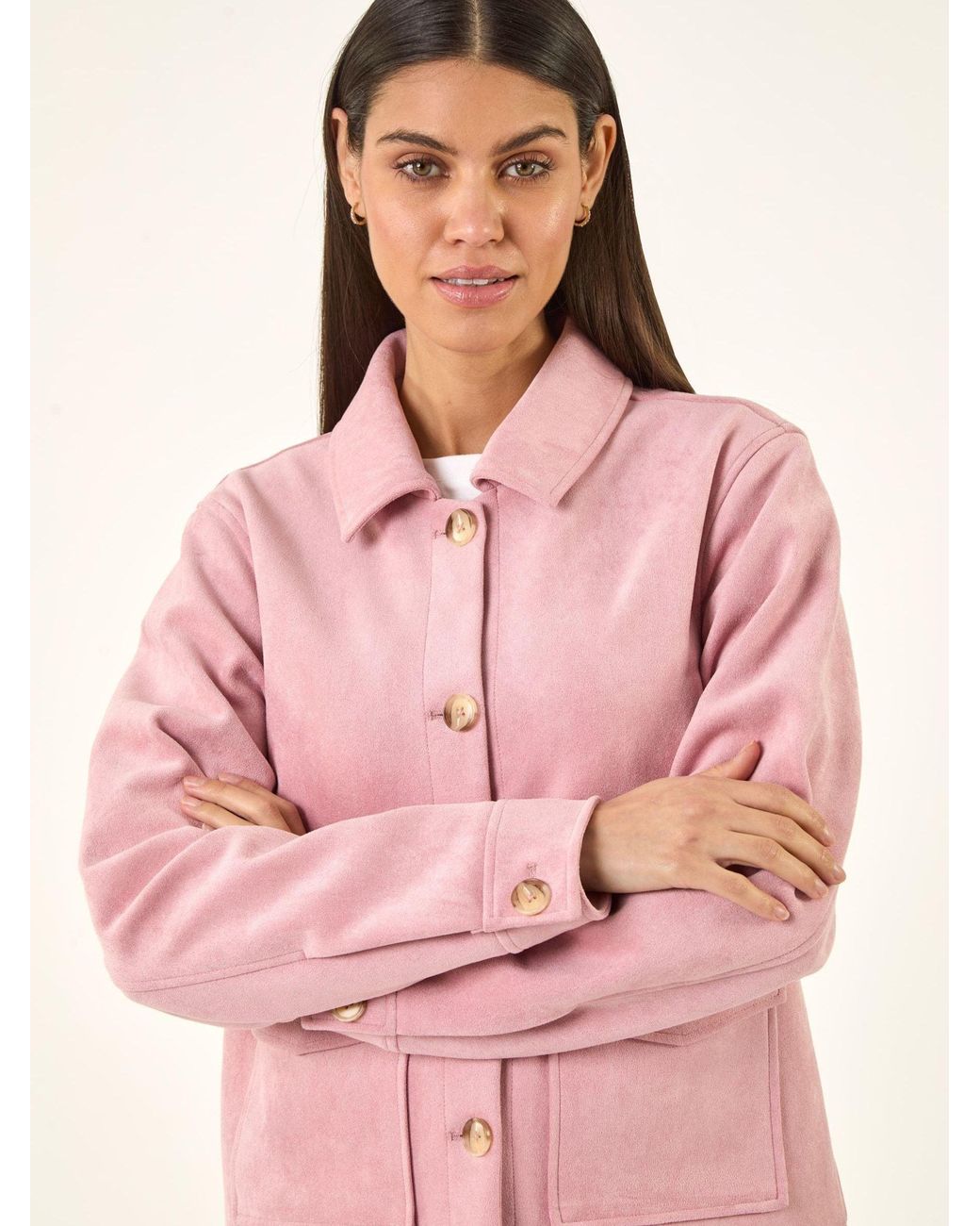 Roman Blue Suedette Button Jacket
