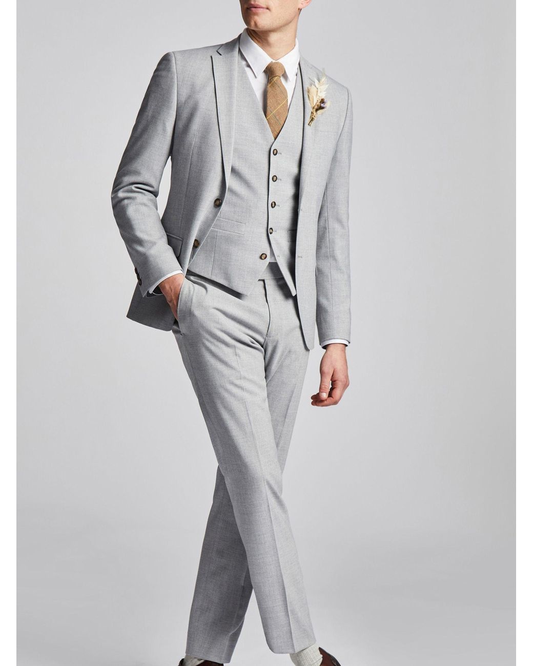 Antique Rogue Gray Plain Slim Jacket for men