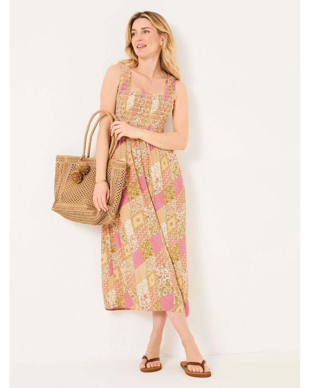 FatFace Natural Aria Midi Dress