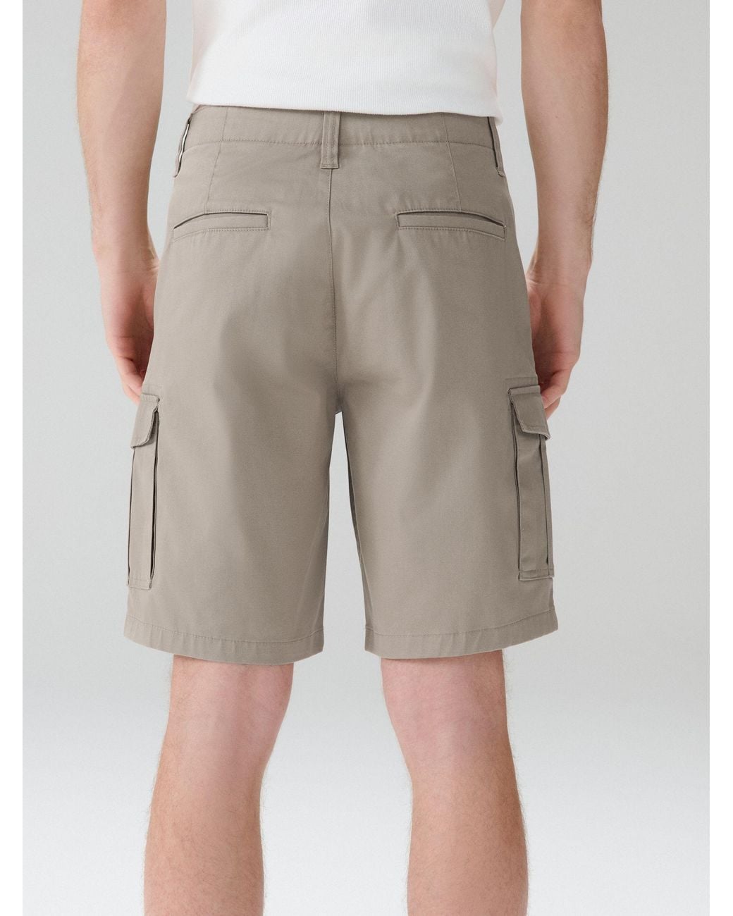 Next Gray Stretch Cotton Rich Cargo Shorts for men