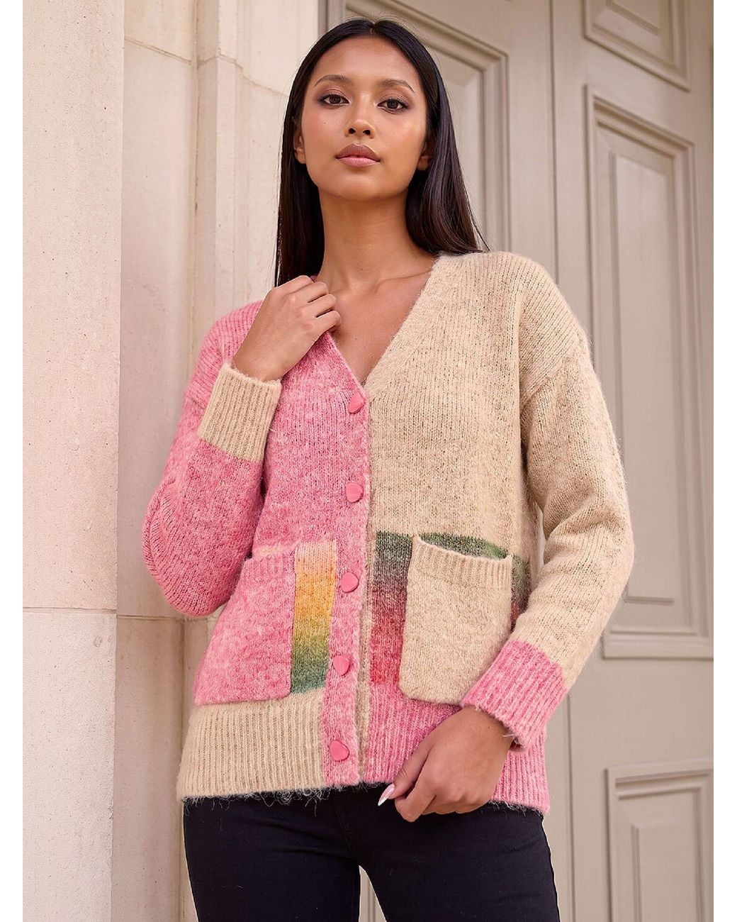 Pokit Romal Roman Petite Pocket Cardigan in Pink | Lyst