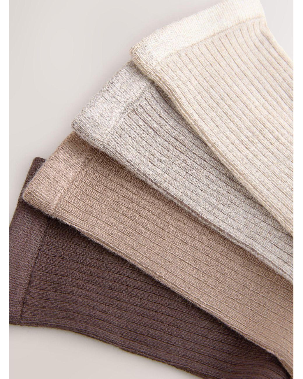 Next Natural Neutral Supersoft Ribbed Ankle Socks 4 Pack