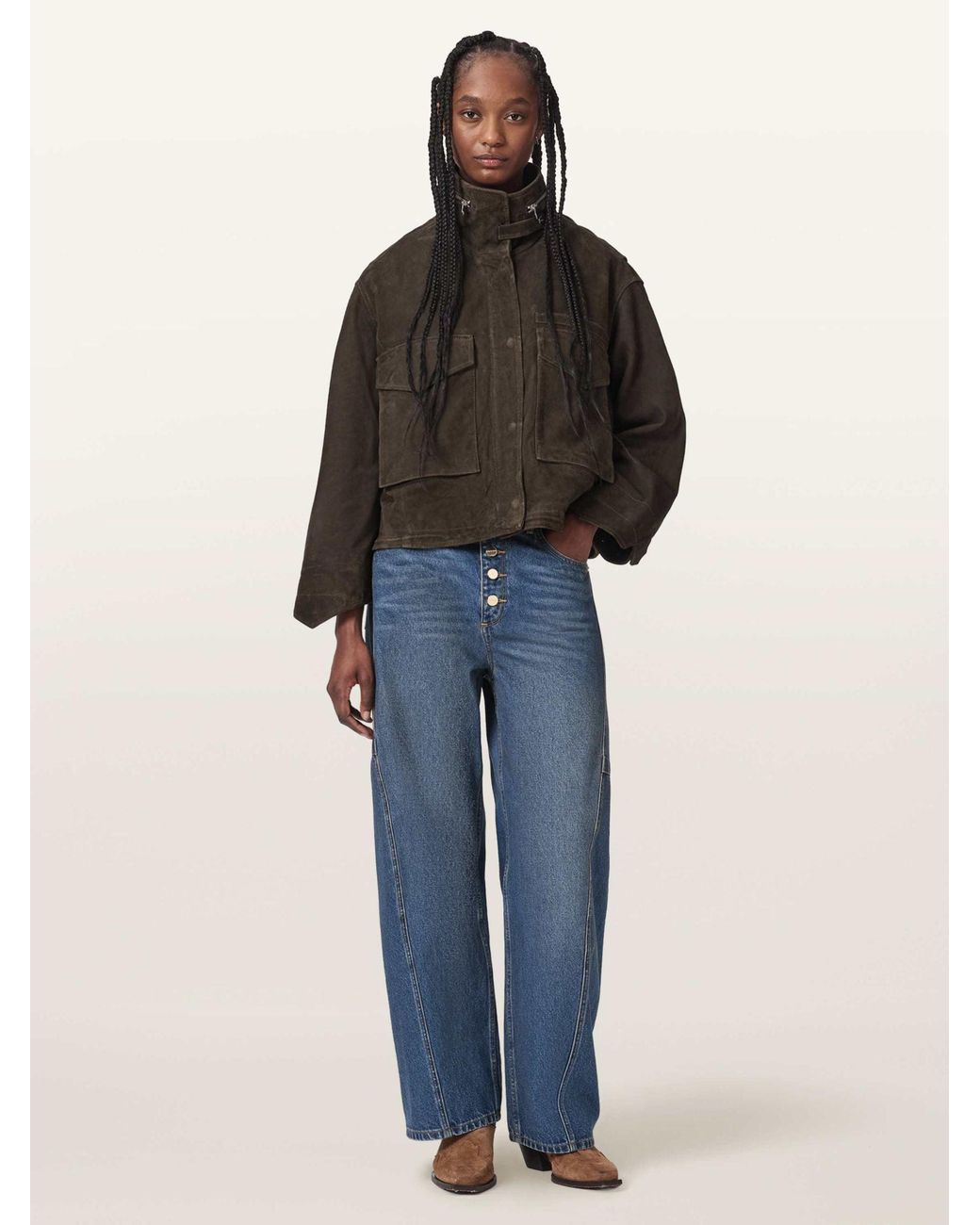 AllSaints Blue Allsaints Carter Button Jeans