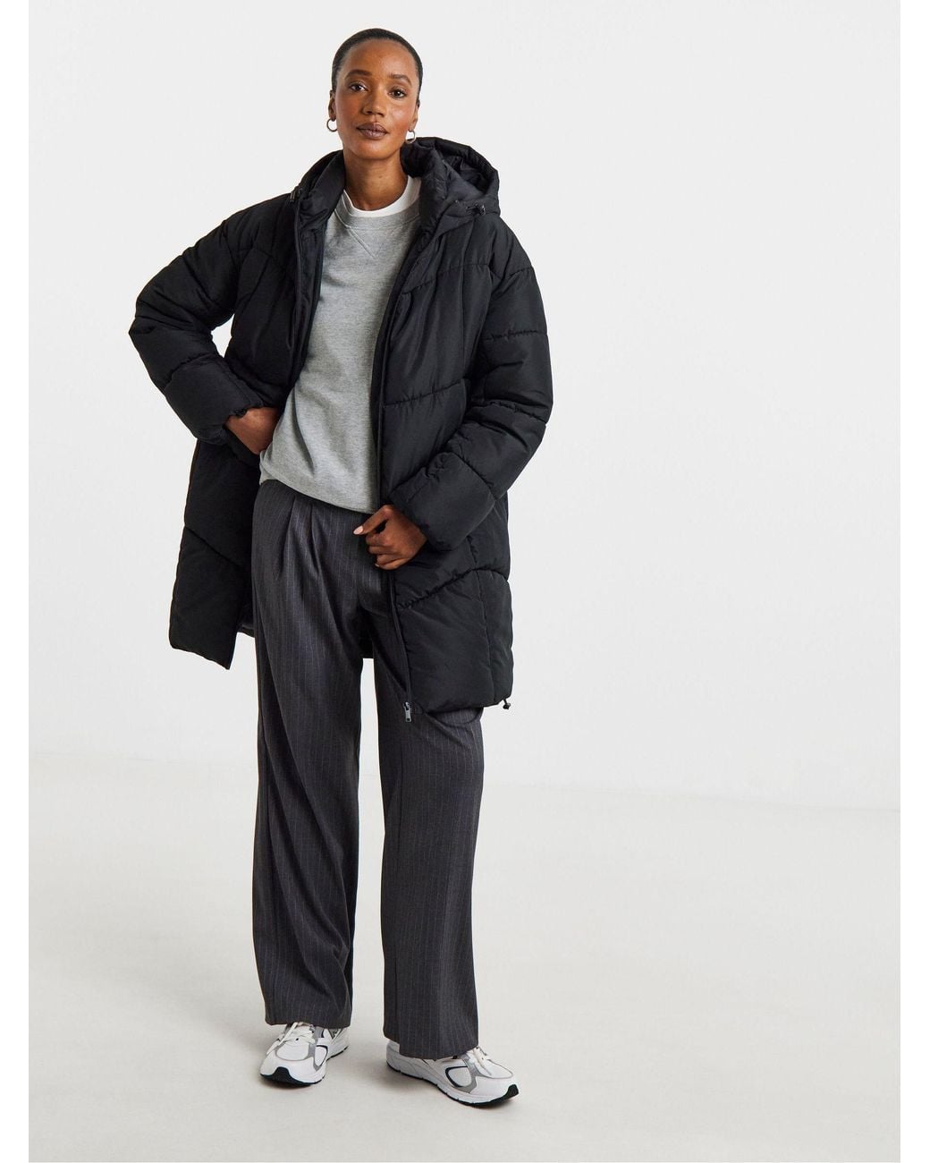 JD Williams Blue Mid Length Padded Coat