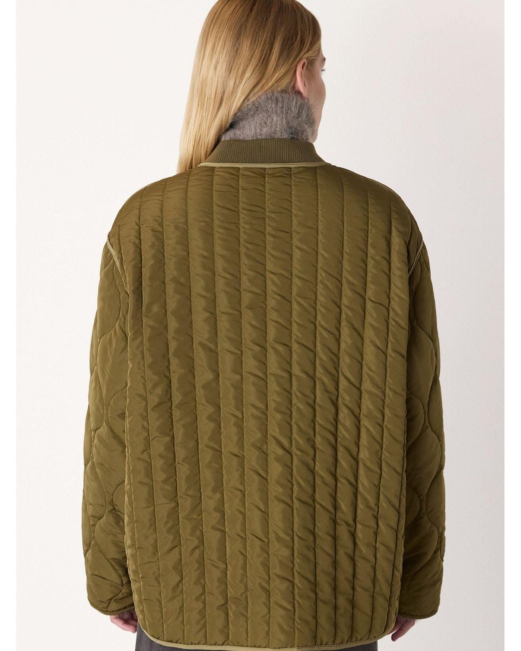 Whistles Brown Reversible Quilted Jacket